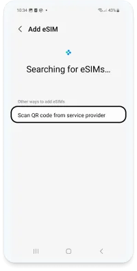 Scan QR code from provider